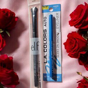 ELF Eyeshadow "C" Brush & LA Colors Auto Eyeliner in Tease C68899 (NIB)